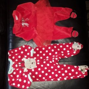 5 Baby Girl Carter's Footie Sleepers 3mo EUC